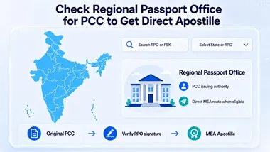 Indian RPO and PSK finder for checking whether an original PCC qualifies for direct MEA apostille based on the issuing officer’s signature.